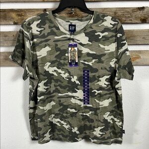 GAP Green Camouflage Short Sleeve Tee- New! S: XXL